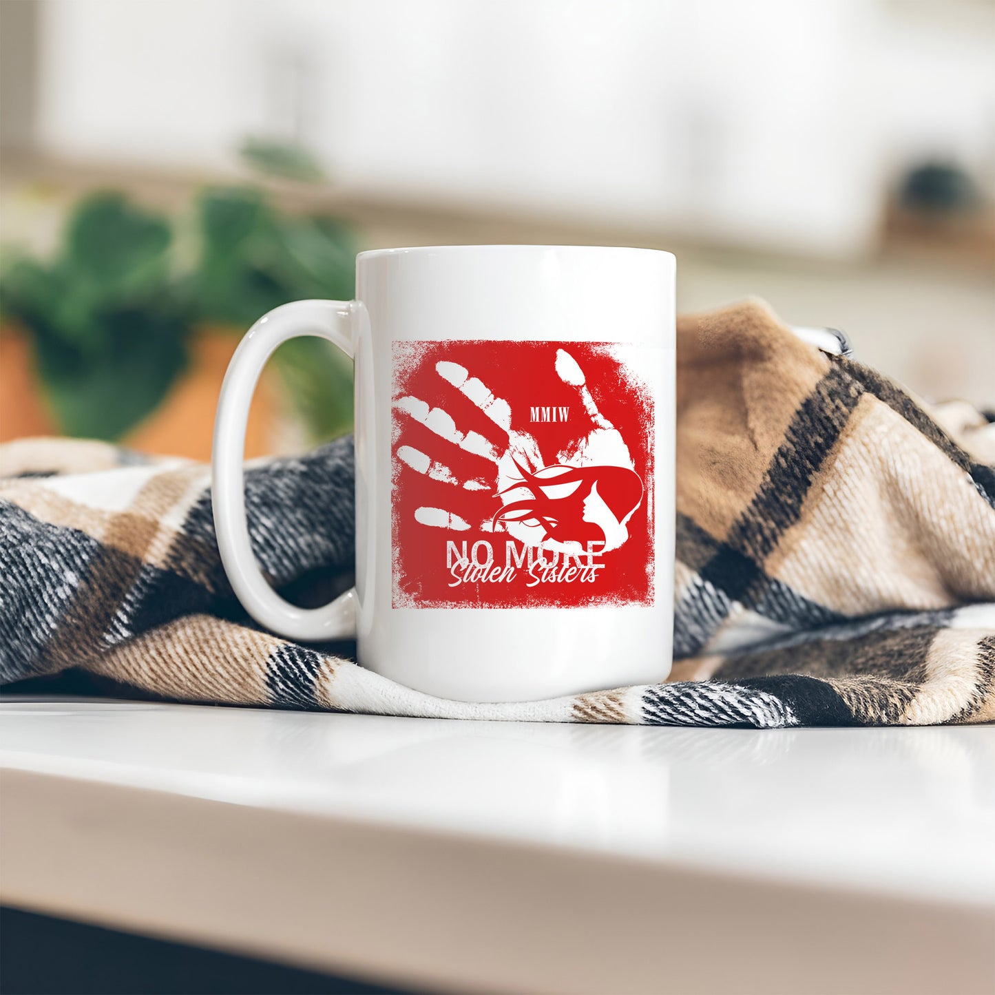 MMIW No More Stolen Sisters Red Hand Ceramic Coffee Mug
