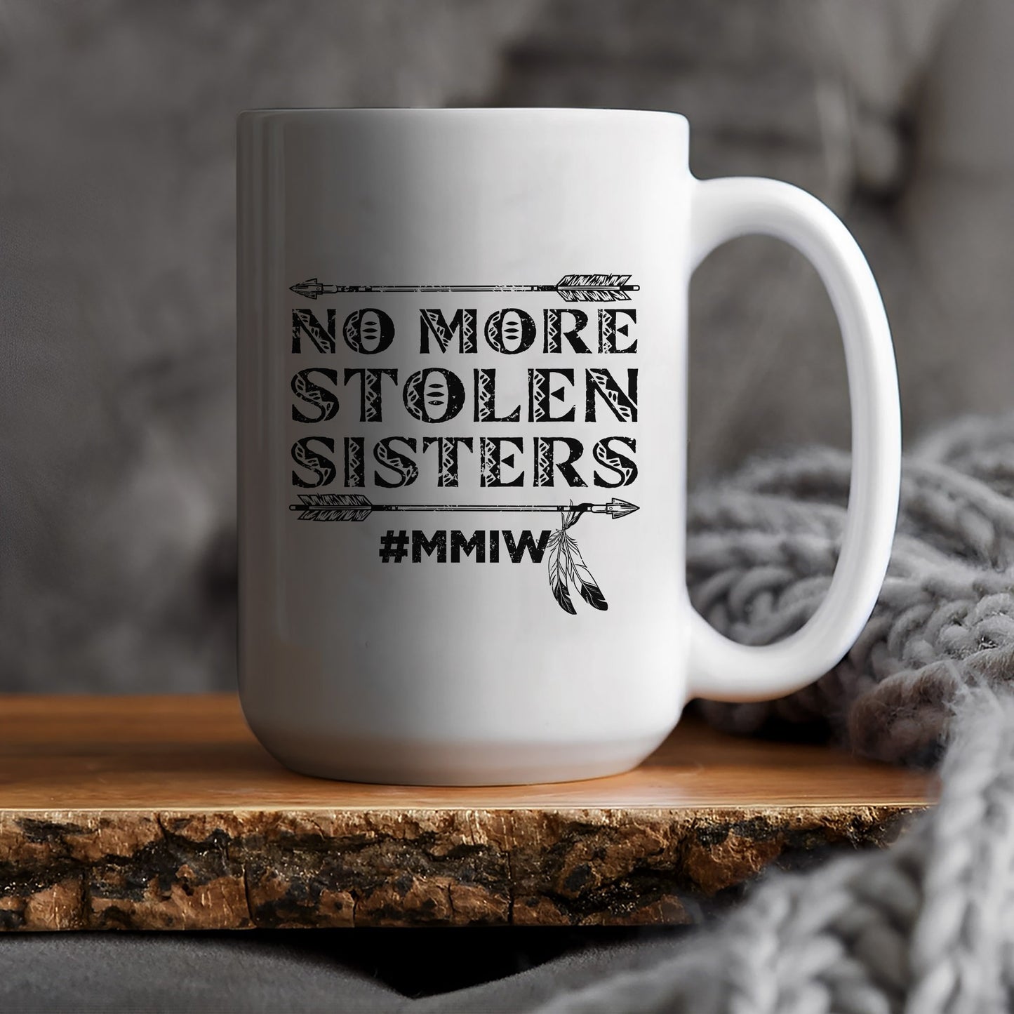 MMIW No More Stolen Sisters Ceramic Mug - Native American Mug for Missing and Murdered Indigenous Women