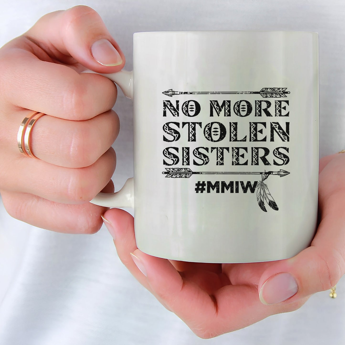 MMIW No More Stolen Sisters Ceramic Mug - Native American Mug for Missing and Murdered Indigenous Women