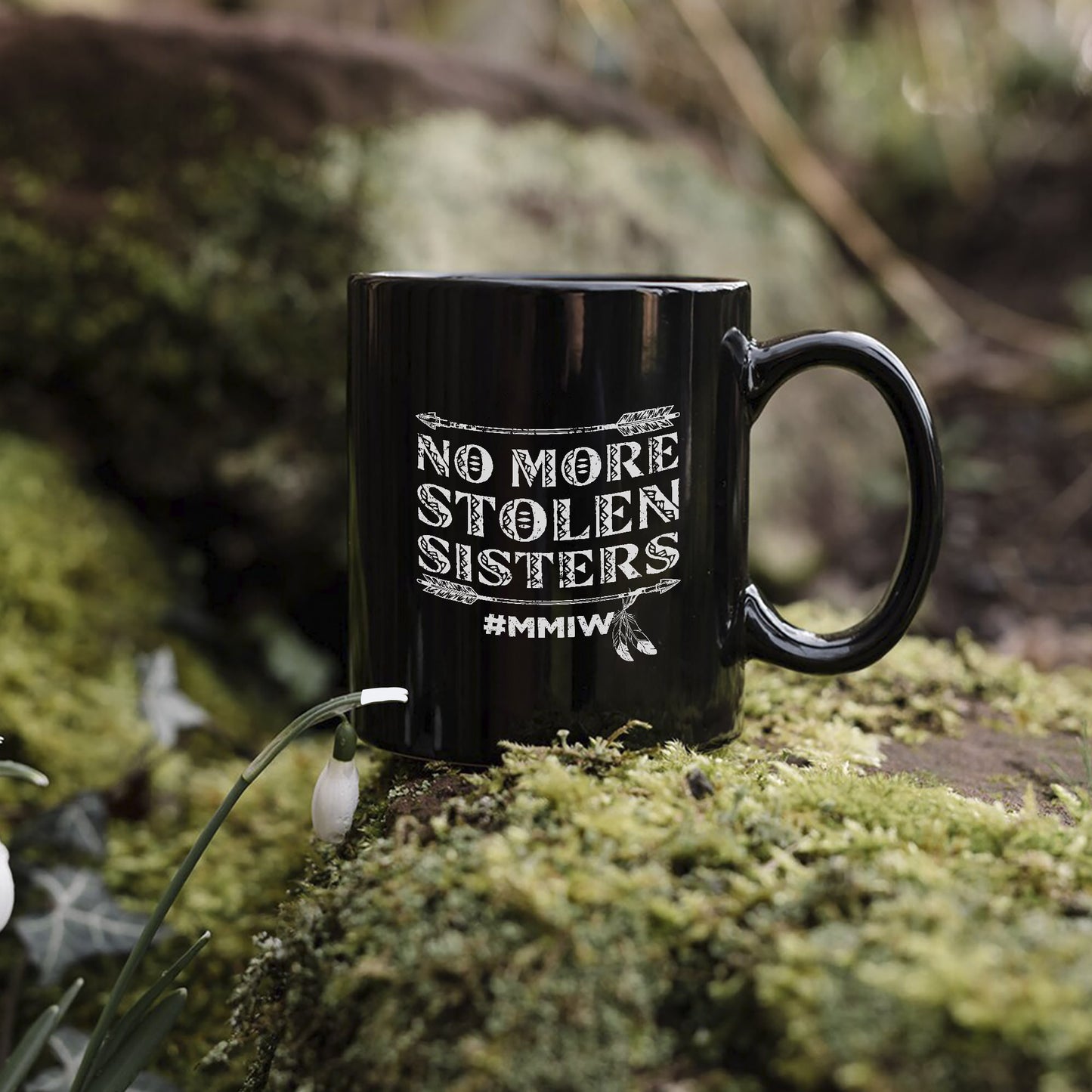 MMIW No More Stolen Sisters Ceramic Mug - Native American Mug for Missing and Murdered Indigenous Women