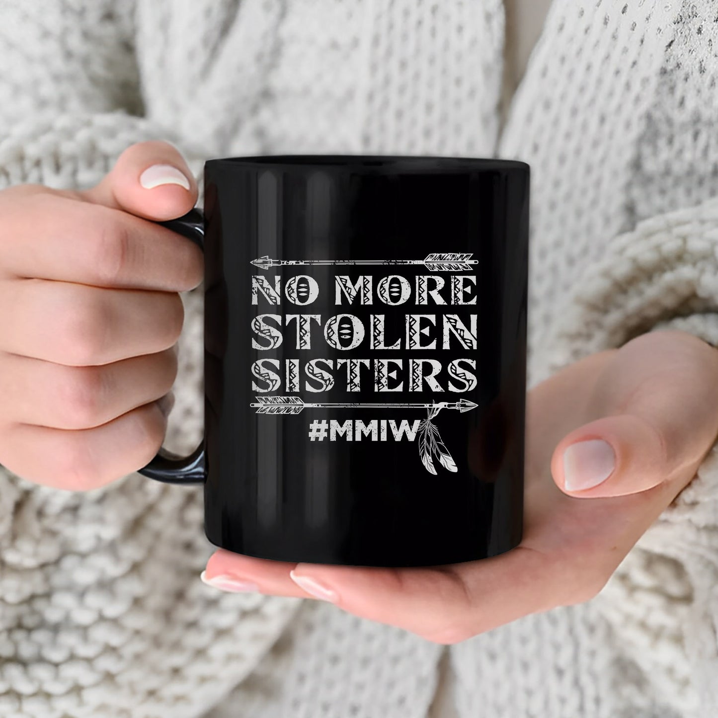 MMIW No More Stolen Sisters Ceramic Mug - Native American Mug for Missing and Murdered Indigenous Women
