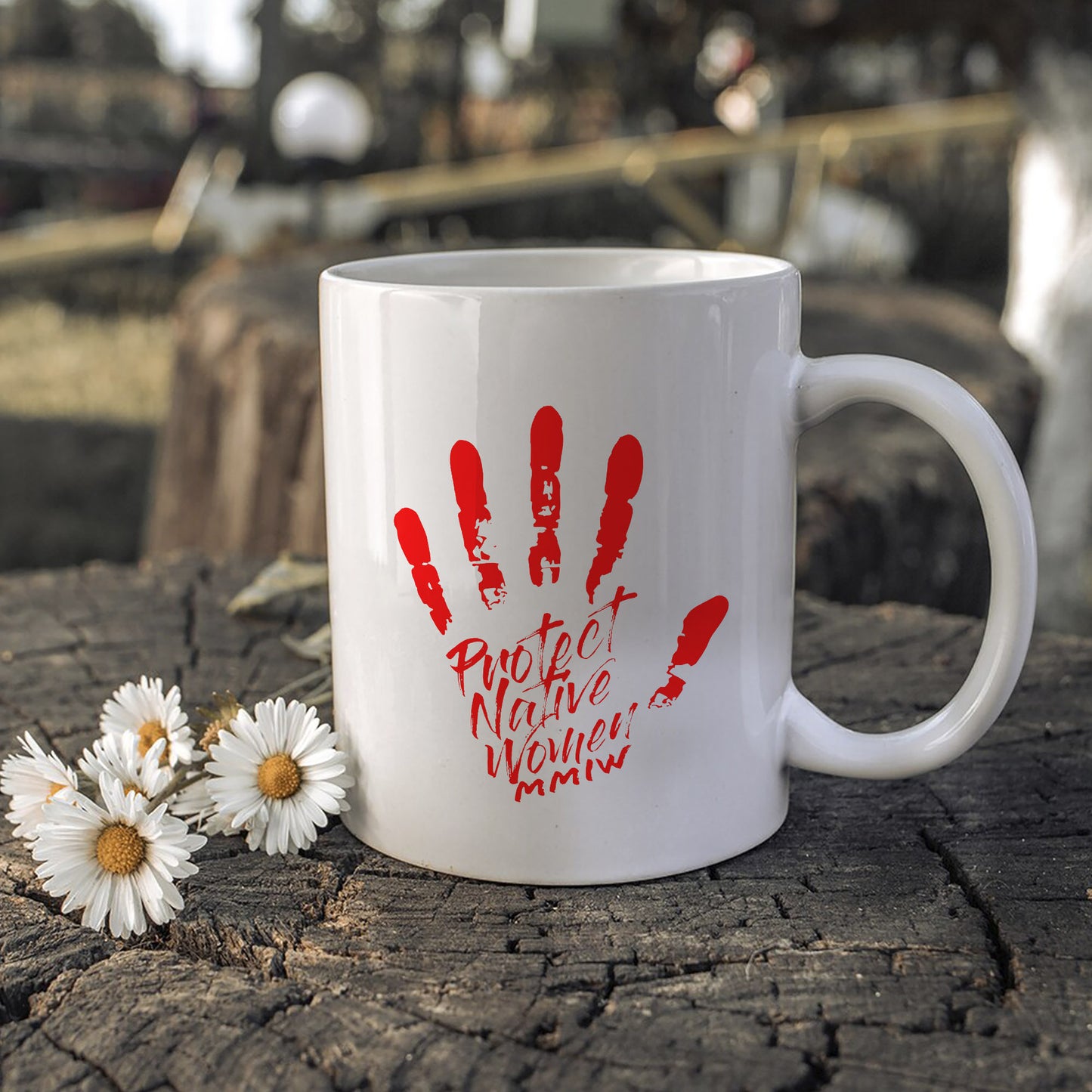 MMIW Protect Native Women Red Hand Ceramic Mug