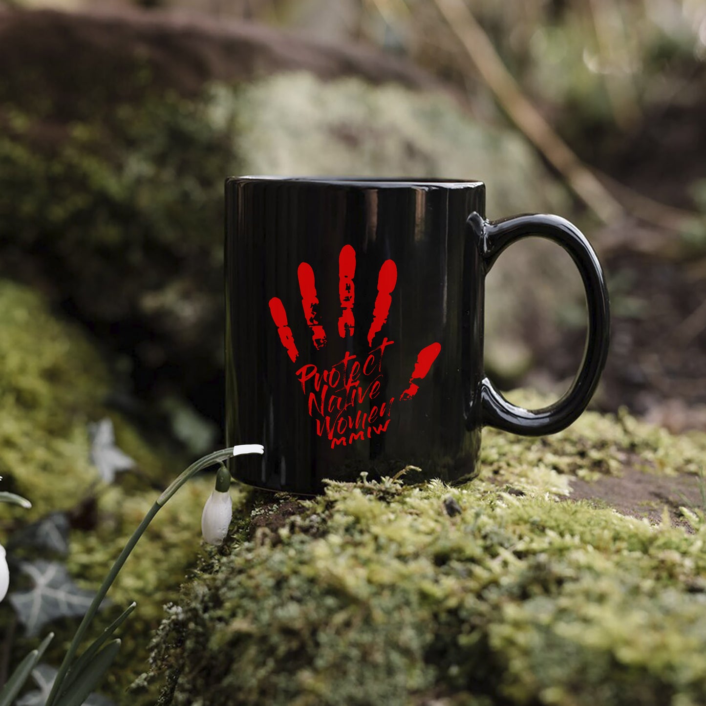 MMIW Protect Native Women Red Hand Ceramic Mug