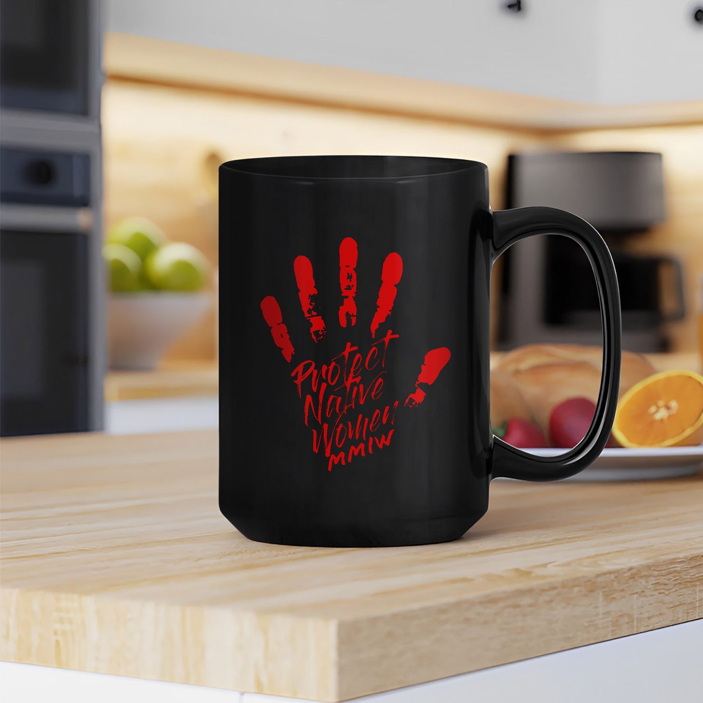 MMIW Protect Native Women Red Hand Ceramic Mug