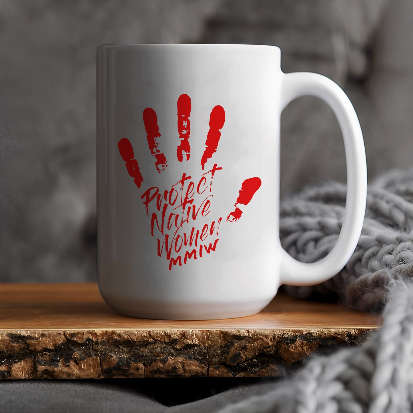 MMIW Protect Native Women Red Hand Ceramic Mug