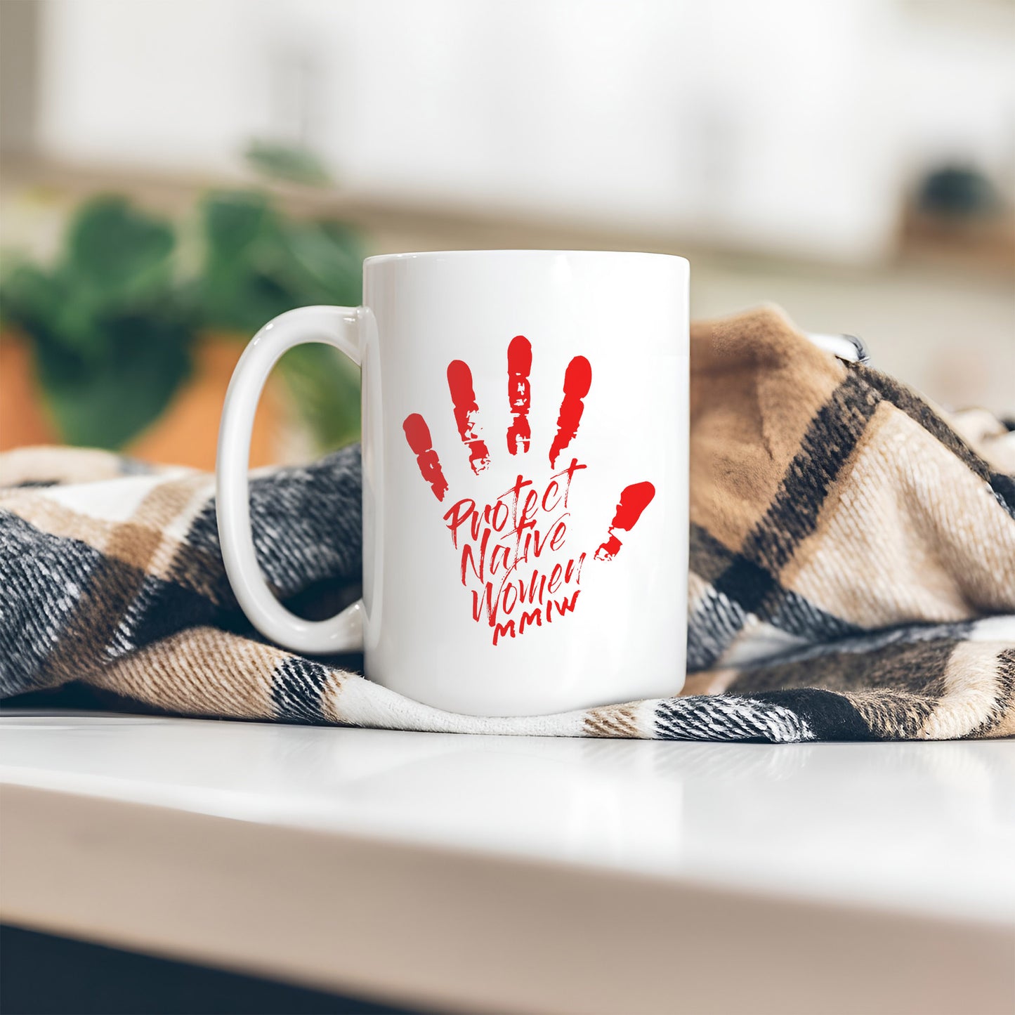 MMIW Protect Native Women Red Hand Ceramic Mug