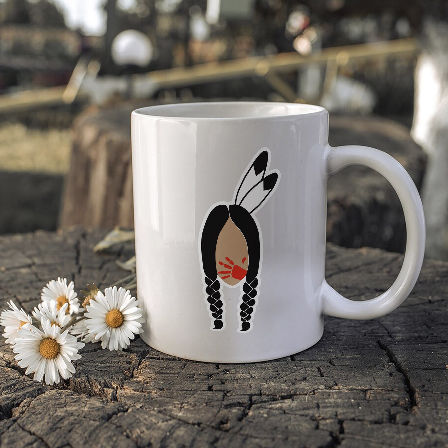 MMIW No More Stolen Sisters Red Hand Ceramic Mug - Empowerment for Missing Indigenous Women