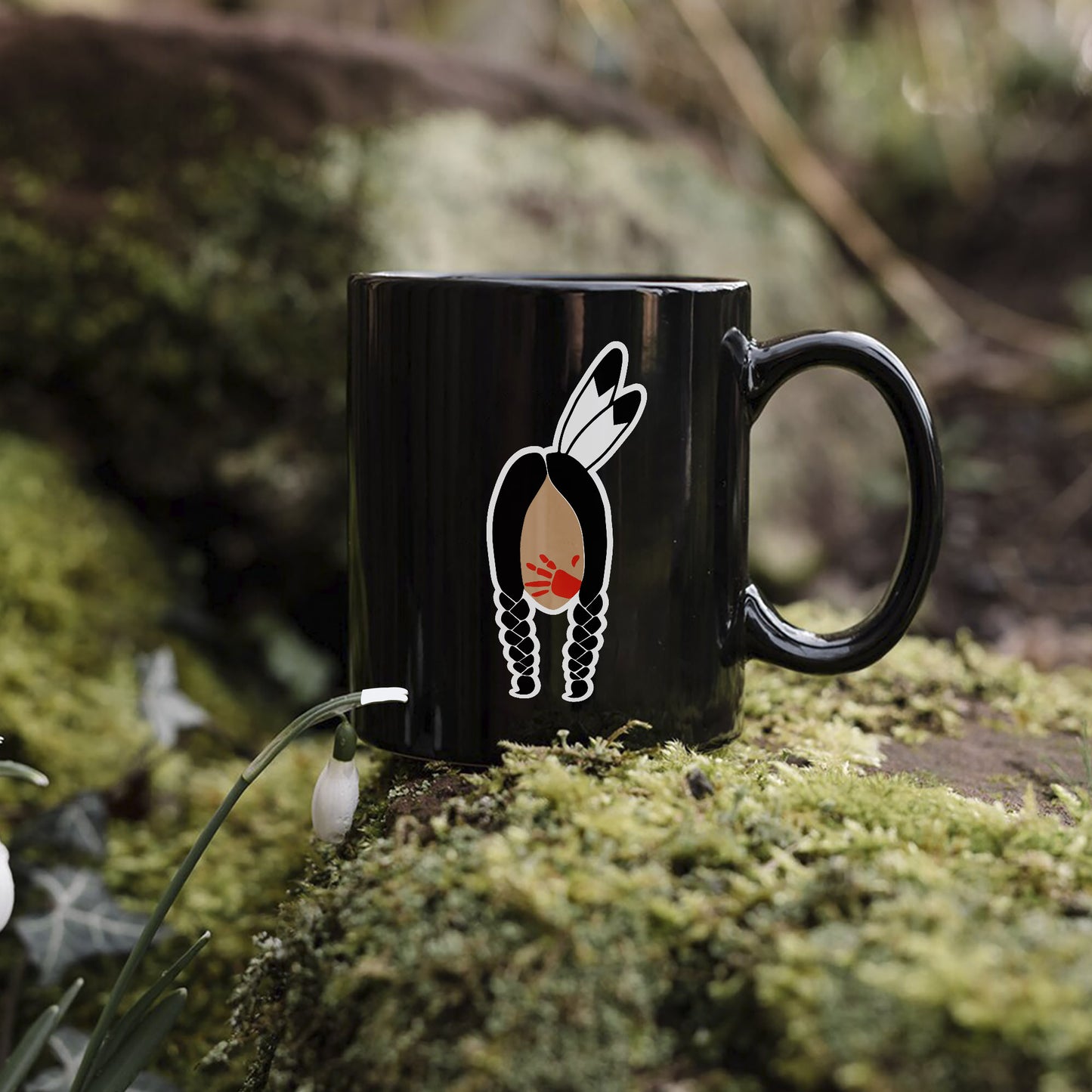MMIW No More Stolen Sisters Red Hand Ceramic Mug - Empowerment for Missing Indigenous Women