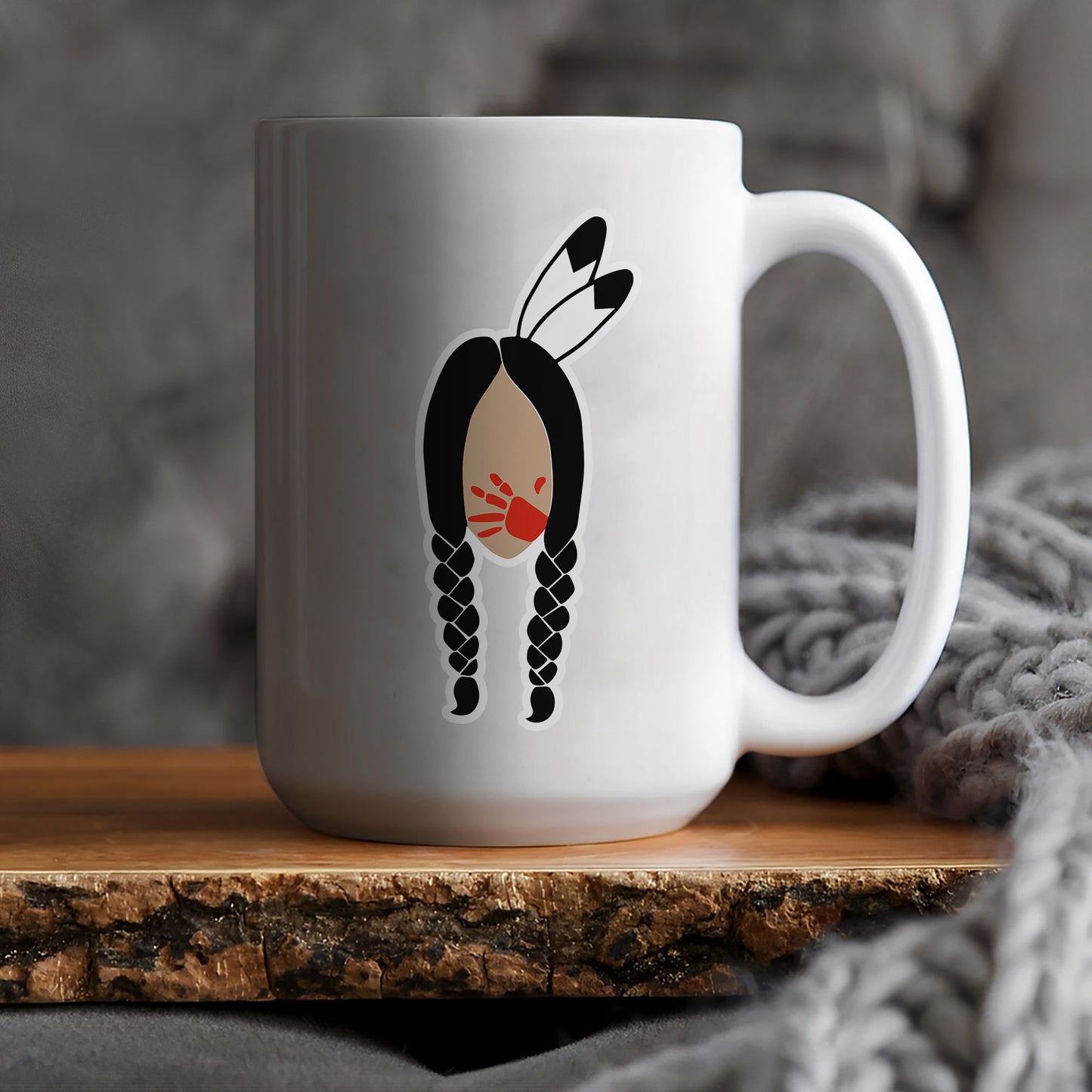 MMIW No More Stolen Sisters Red Hand Ceramic Mug - Empowerment for Missing Indigenous Women