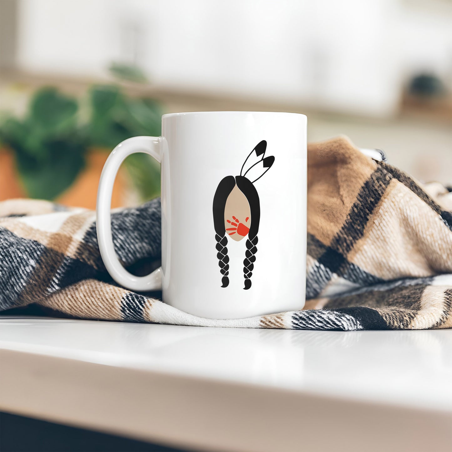 MMIW No More Stolen Sisters Red Hand Ceramic Mug - Empowerment for Missing Indigenous Women