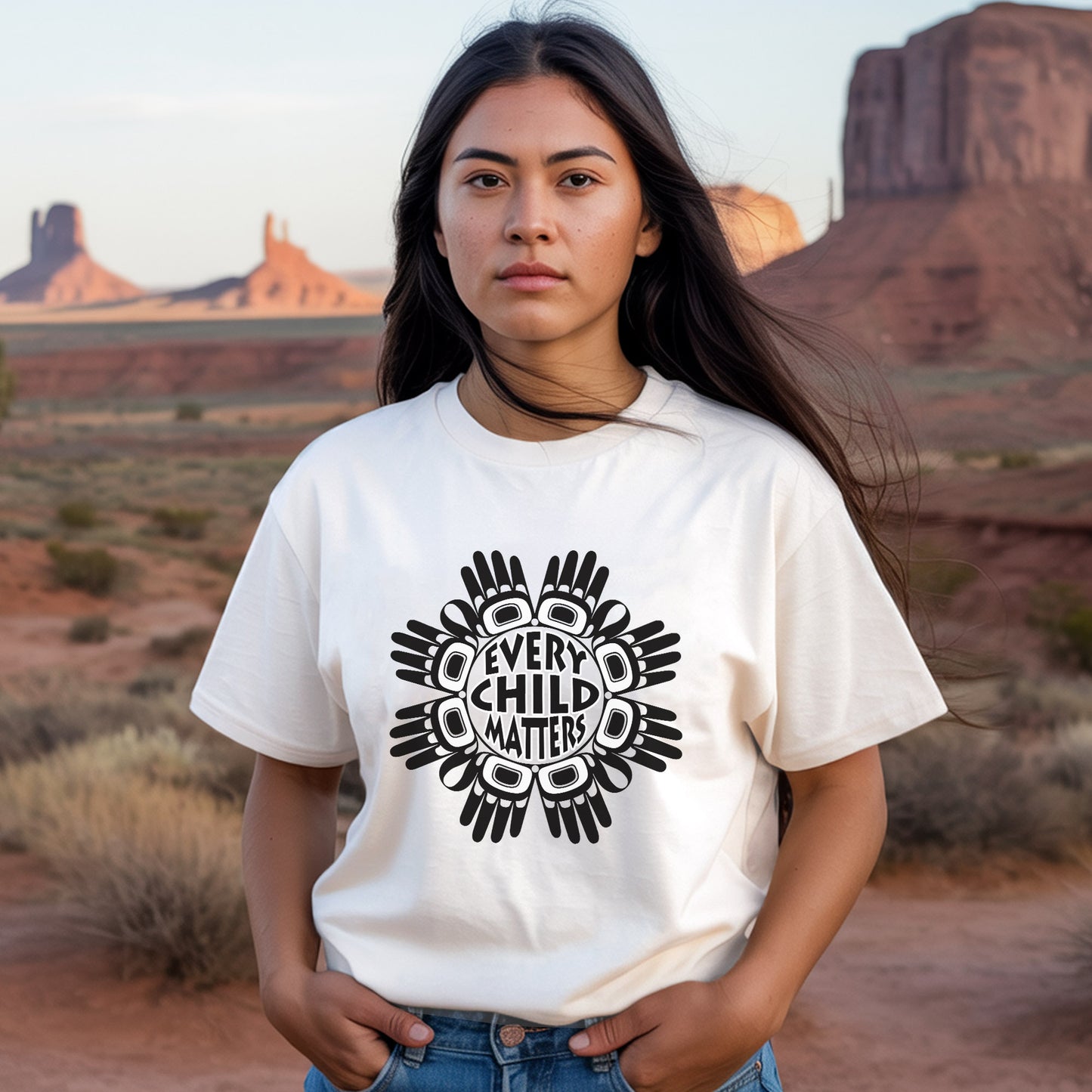 Every Child Matters Circle Hand Black Unisex T-Shirt/Hoodie/Sweatshirt 031