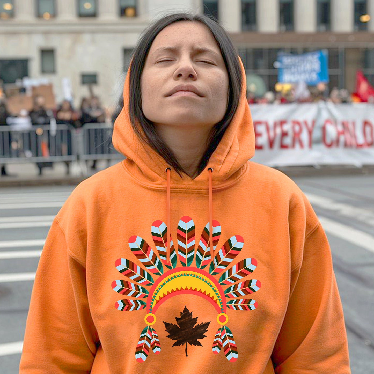 Every Child Matters Chief's Hat Feather Unisex T-Shirt/Hoodie/Sweatshirt 045