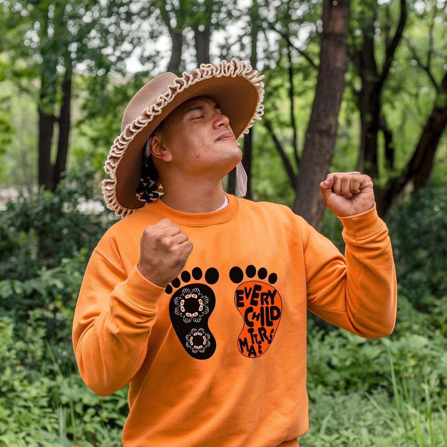 Every Child Matters Foot Black And Orange Together Unisex T-shirt/Hoodie/Sweatshirt 061