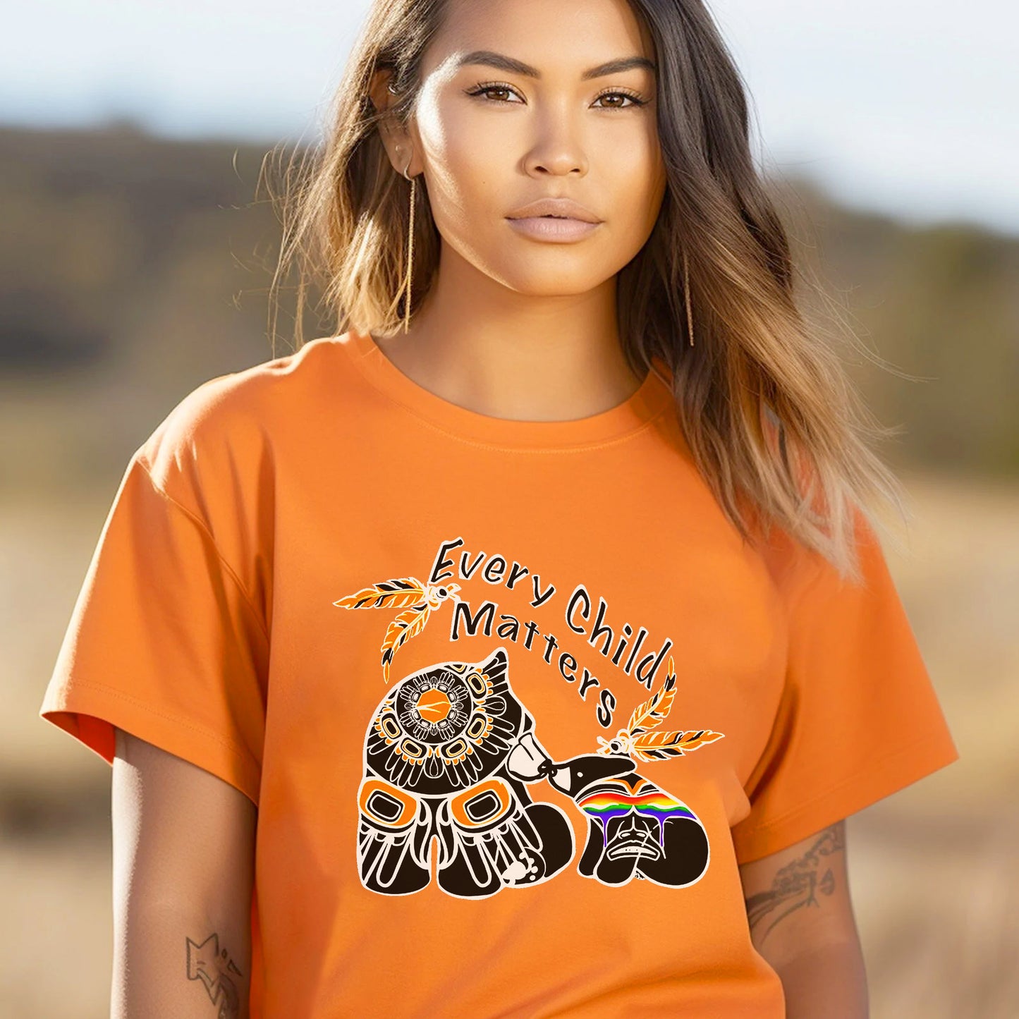 Every Child Matters Bear Eagle Spirit For Orange Shirt Day Unisex T-Shirt/Hoodie/Sweatshirt 171