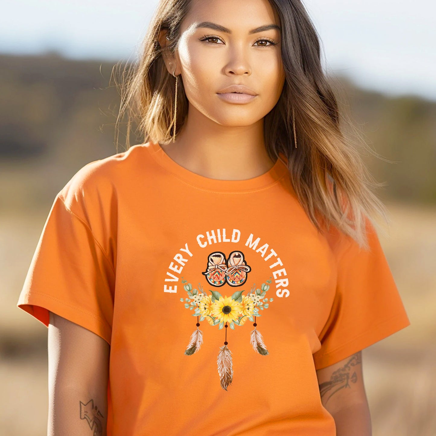 Every Child Matters Moccasins Sunflower For Orange Shirt Day Unisex T-Shirt/Hoodie/Sweatshirt 177