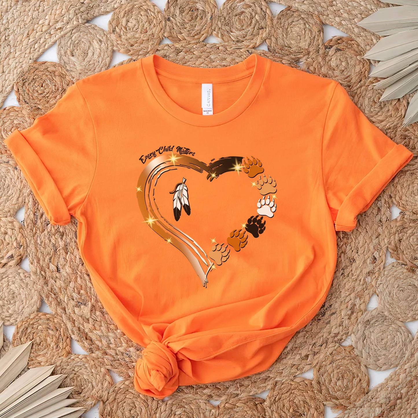 Every Child Matters Bear Tracks Heart For Orange Shirt Day Unisex T-Shirt/Hoodie/Sweatshirt 181