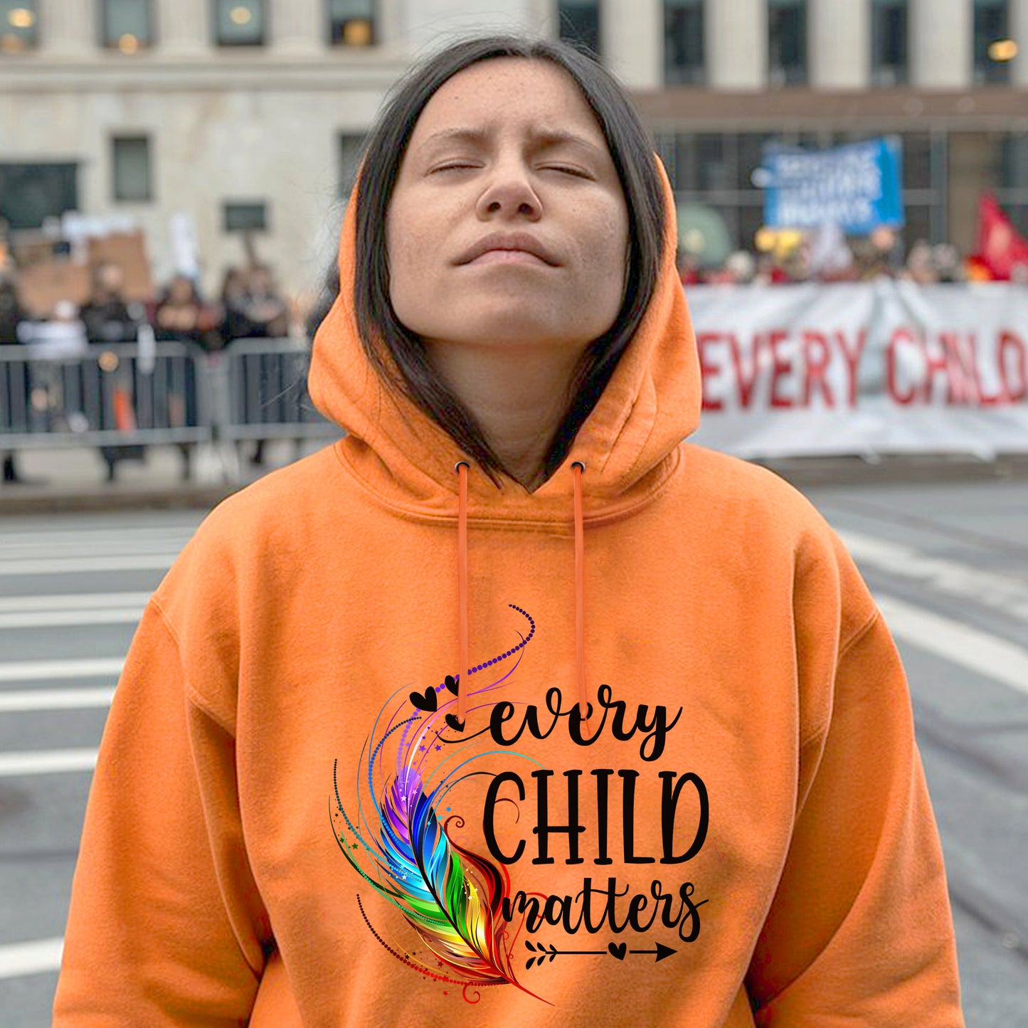 Every Child Matters Rainbow Feather For Orange Shirt Day Unisex T-Shirt/Hoodie/Sweatshirt 186