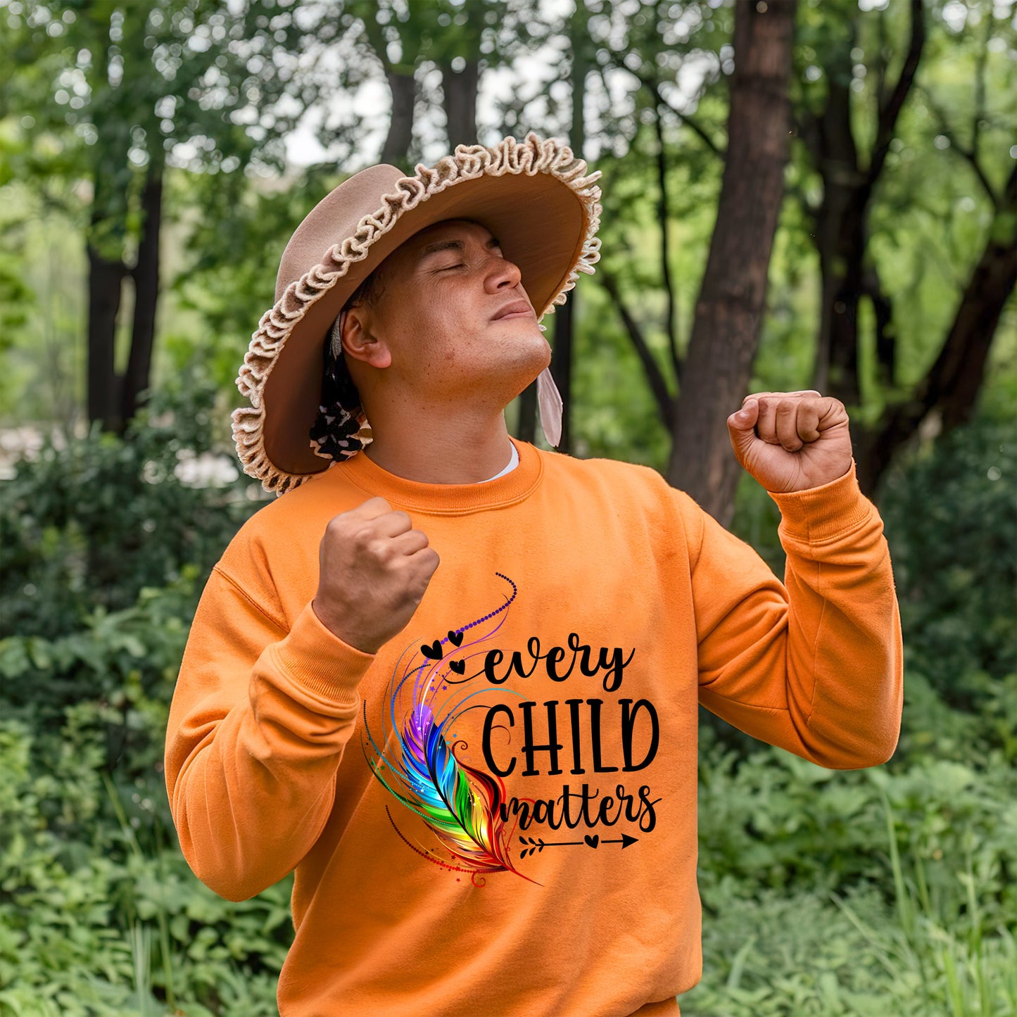 Every Child Matters Rainbow Feather For Orange Shirt Day Unisex T-Shirt/Hoodie/Sweatshirt 186