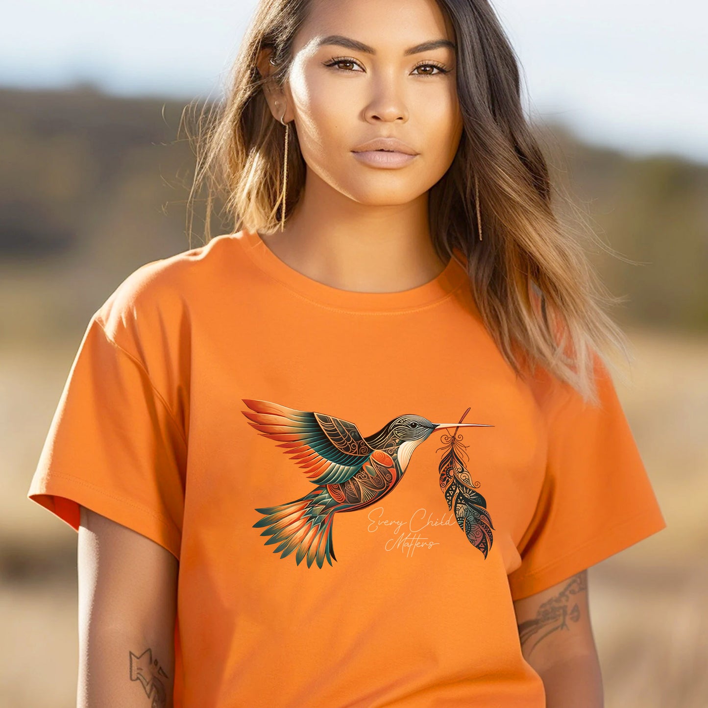 Every Child Matters Sacred Hummingbird For Orange Shirt Day Unisex T-Shirt/Hoodie/Sweatshirt 191
