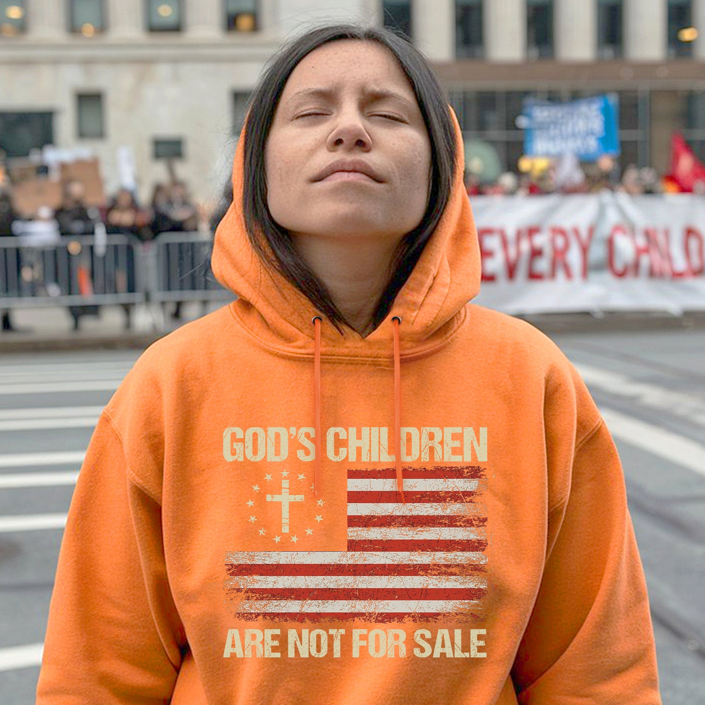 Faith Freedom Tee Distressed Christian Flag Design For Orange Shirt Day Unisex T-Shirt/Hoodie/Sweatshirt 194
