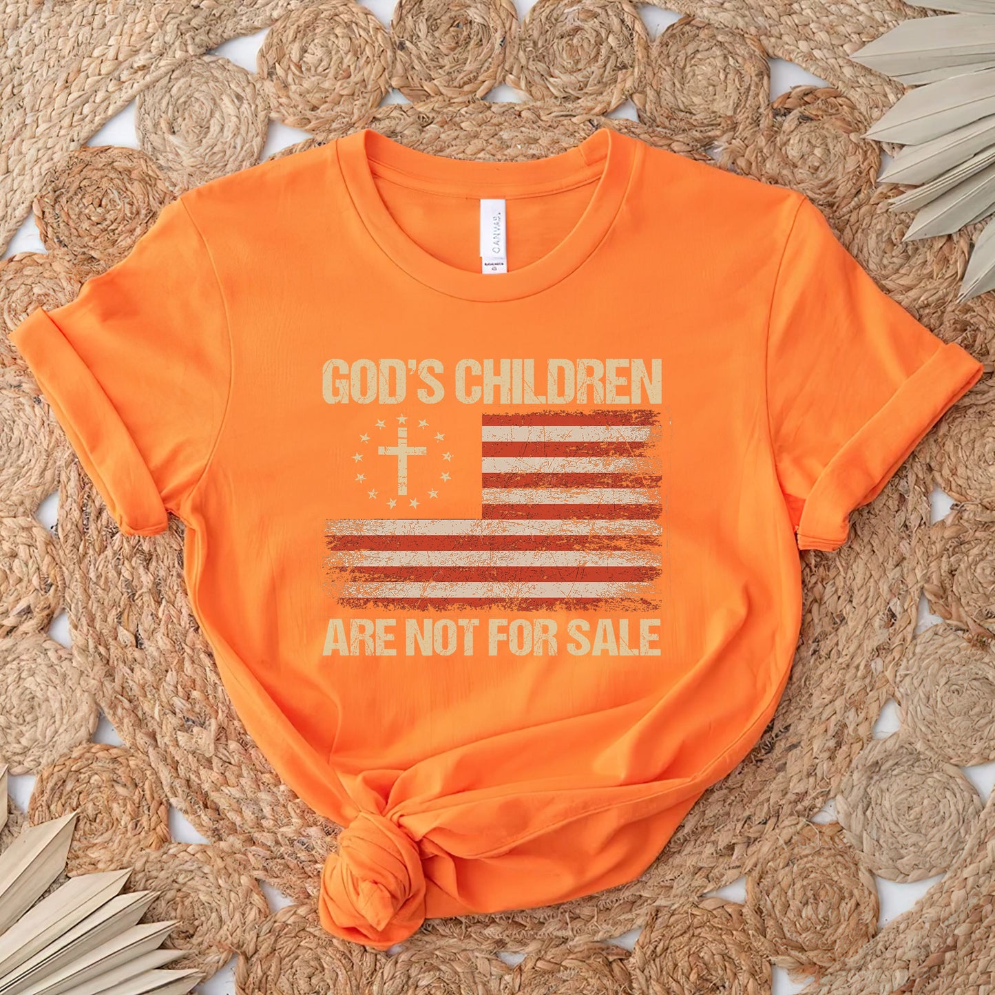 Faith Freedom Tee Distressed Christian Flag Design For Orange Shirt Day Unisex T-Shirt/Hoodie/Sweatshirt 194