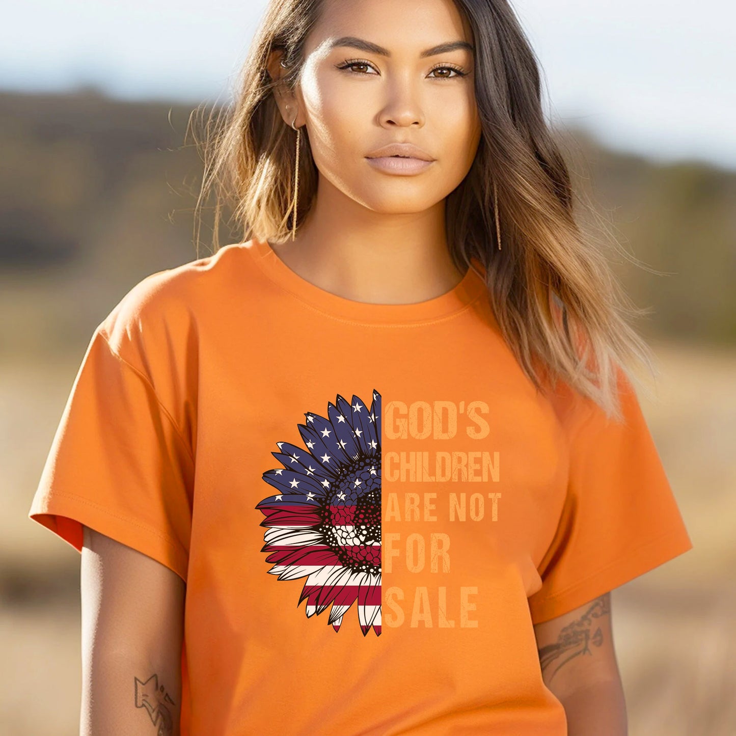 Faith Freedom Tee Half Flag Full Message For Orange Shirt Day Unisex T-Shirt/Hoodie/Sweatshirt 195