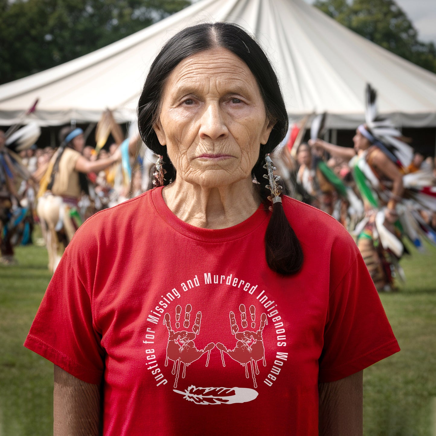 MMIW Awareness Justice For MMIW Red Hands Unisex T-Shirt/T-Shirt V-Neck/Hoodie/Sweatshirt