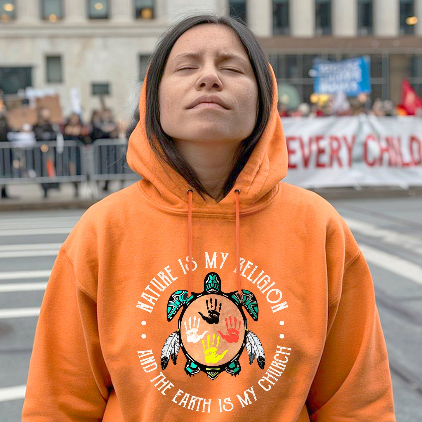 Sacred Turtle Tee Nature Is My Religion For Orange Shirt Day Unisex T-Shirt/Hoodie/Sweatshirt 257