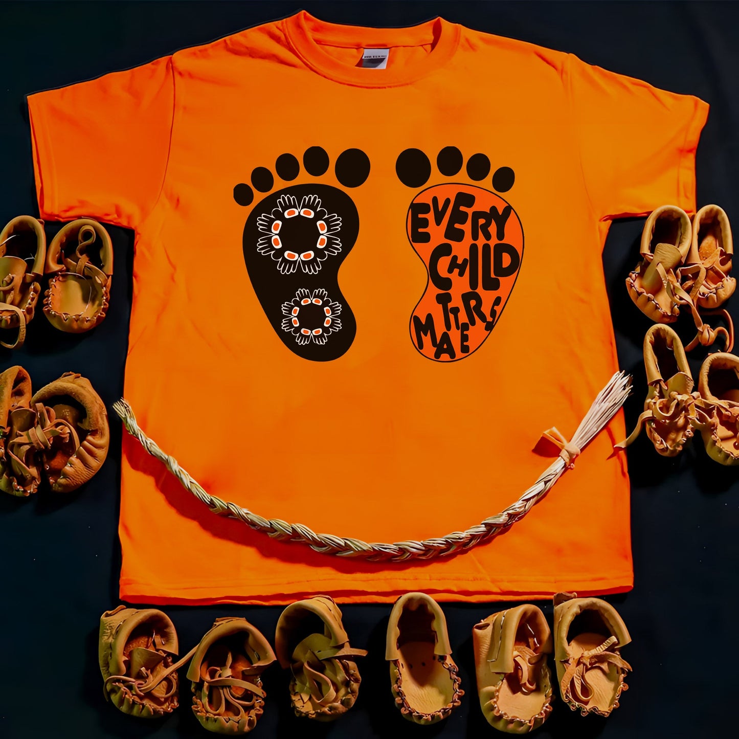 Every Child Matters Foot Black And Orange Together Unisex T-Shirt/Hoodie/Sweatshirt 061