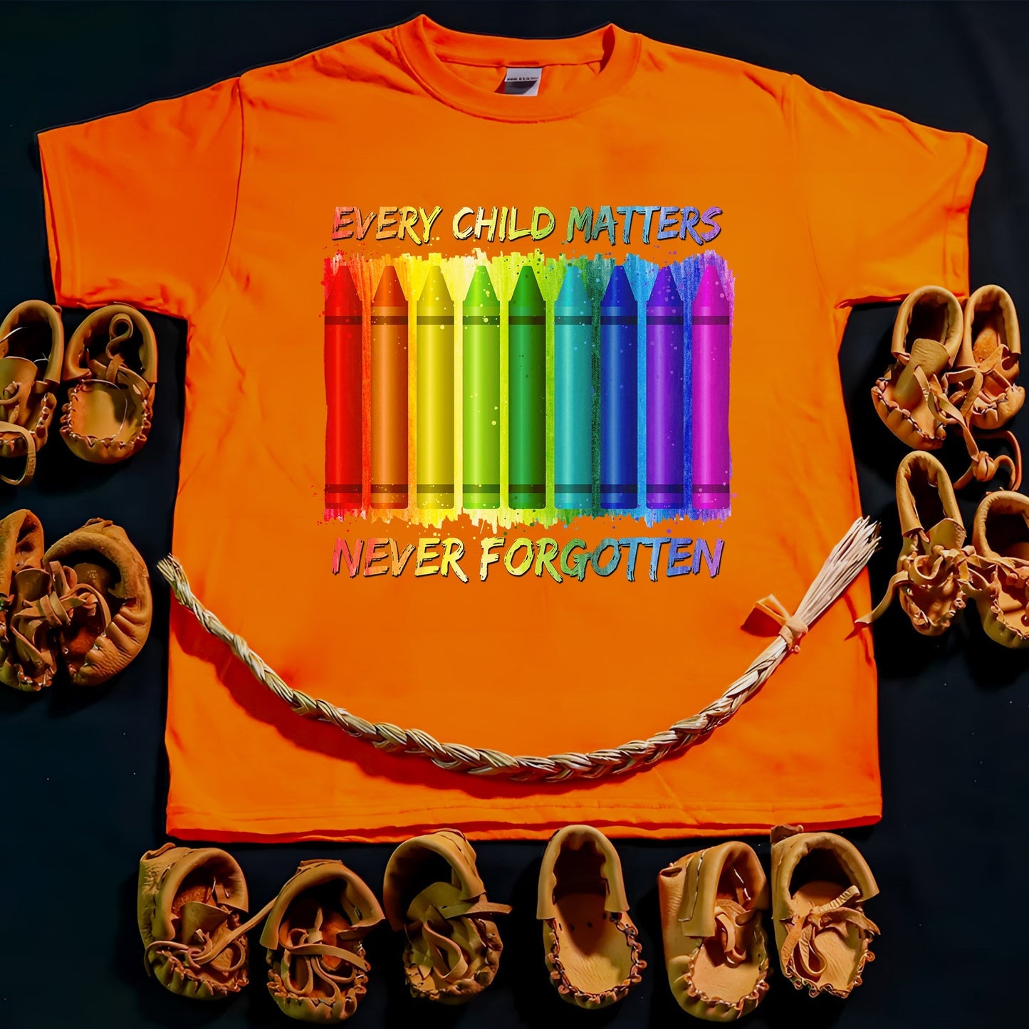 Every Child Matters Never Forgotten Crayons Colors Unisex T-Shirt/Hoodie/Sweatshirt 062