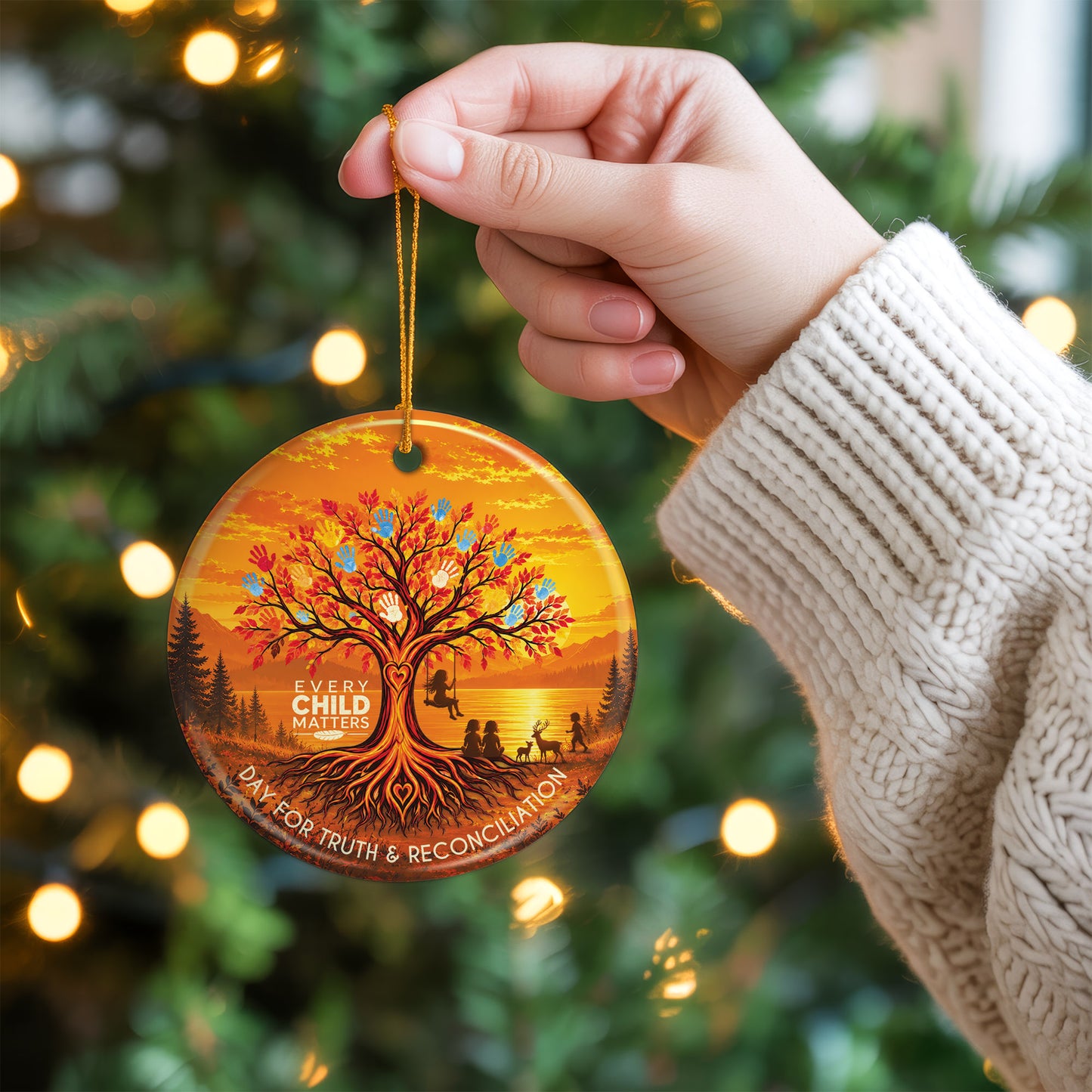 Tree Of Life Ceramic Ornament - Every Child Matters Holiday Decoration