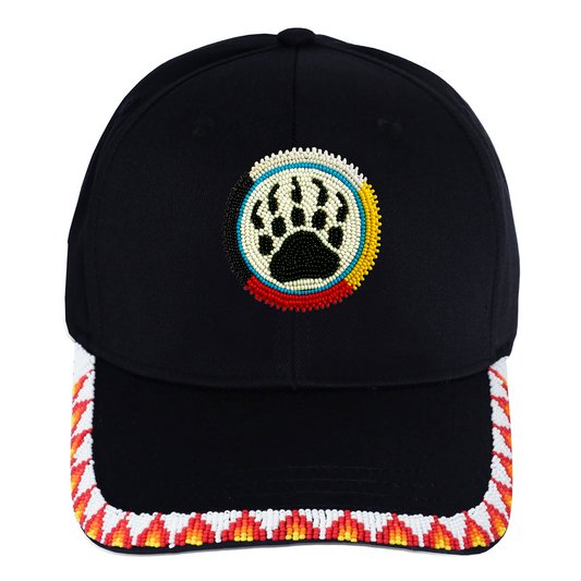 Bear Paw Baseball Cap With Patch Brim Unisex Native American Style