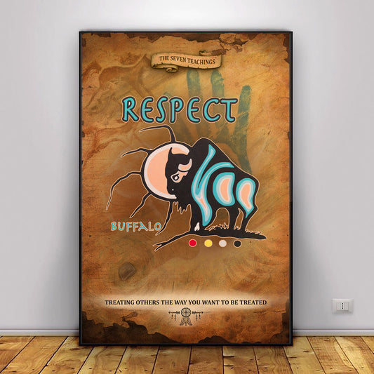 The Seven Sacred Laws - Respect Native American Poster/Canvas