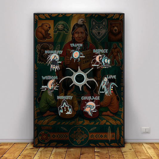 The Seven Sacred Laws Native American Indigenous Culture Poster/Canvas