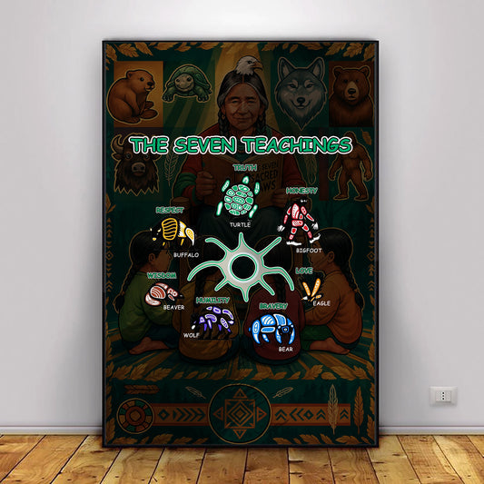The Seven Sacred Laws Indigenous Value Culture Poster/Canvas