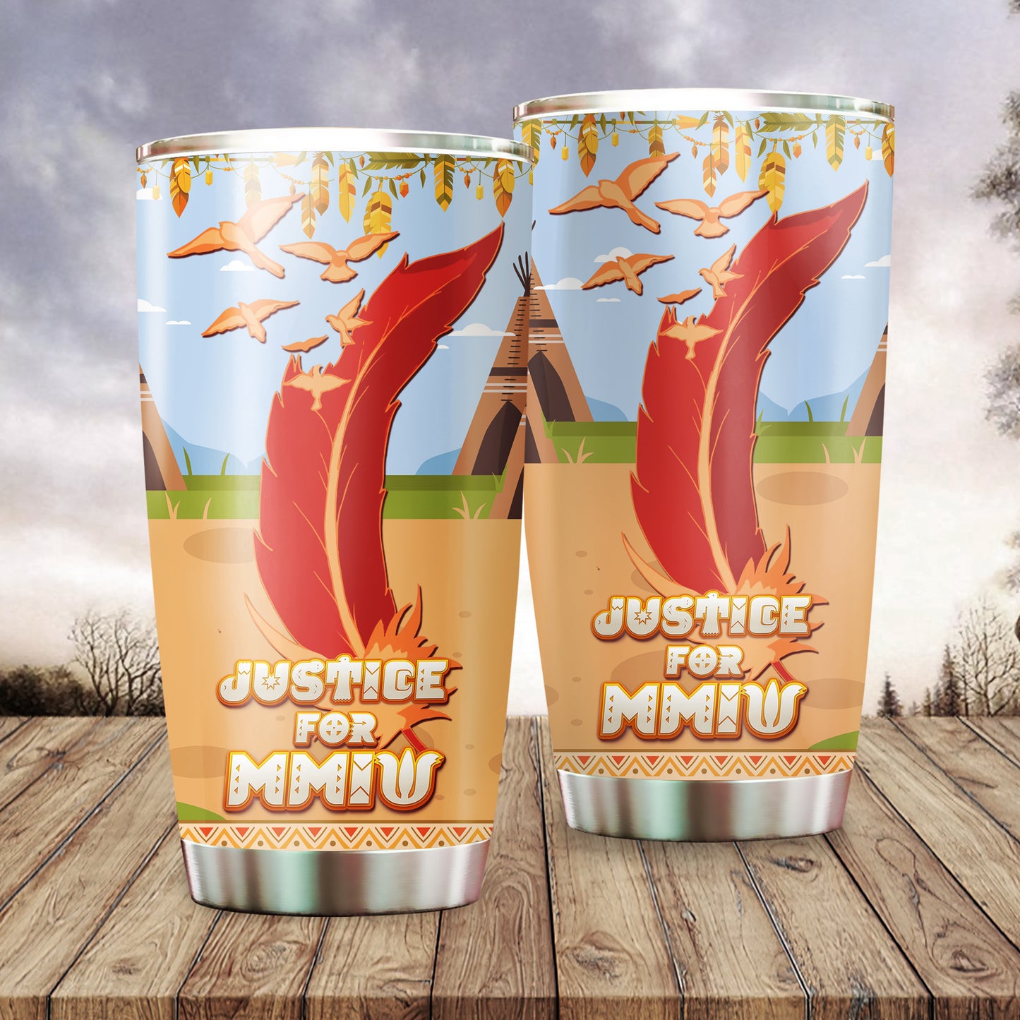Justice For MMIW - Native American Stainless Steel Tumbler 018