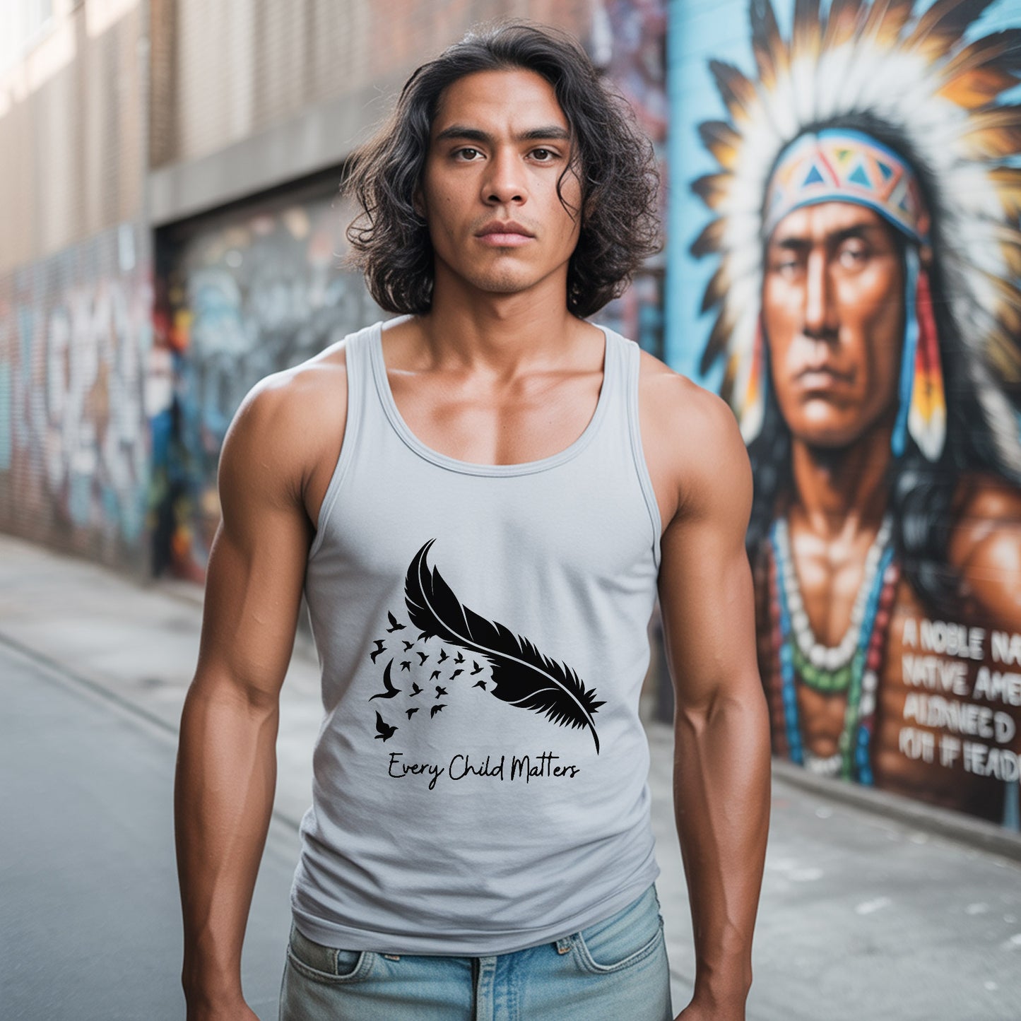 Every Child Matters Feather Flying Birds Design For Orange Shirt Day Unisex Tank Top