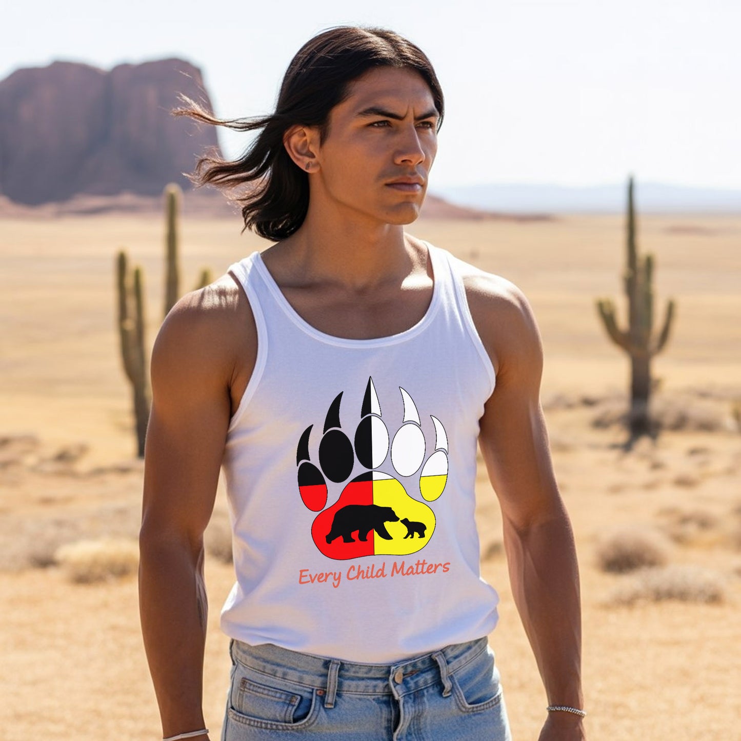 Every Child Matters Bear Paw Indigenous Pride Unisex Tank Top