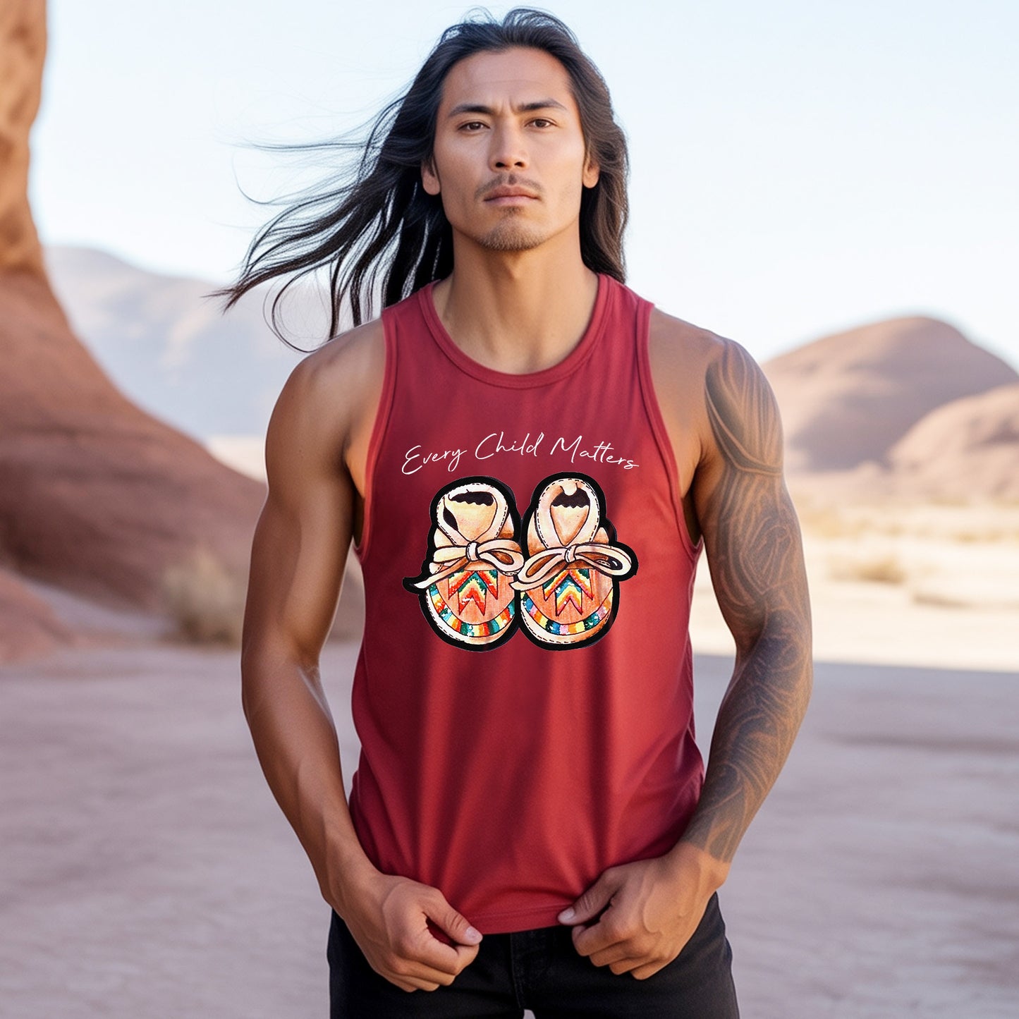 Every Child Matters Shoes Indigenous Unisex Tank Top