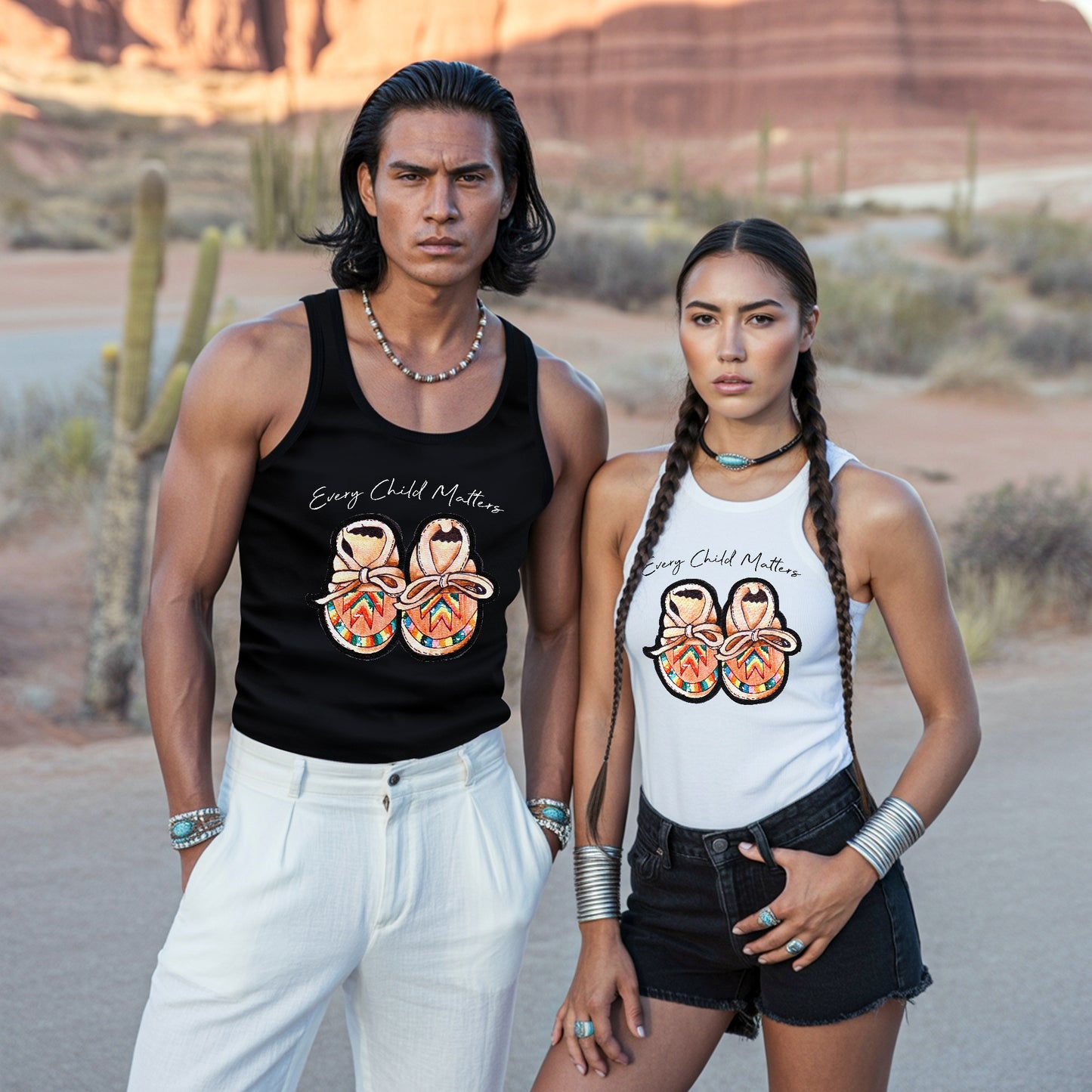 Every Child Matters Shoes Indigenous Unisex Tank Top