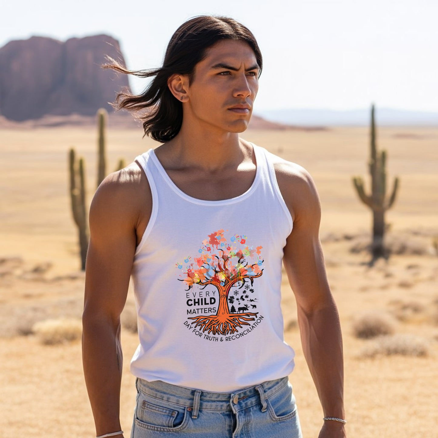 Every Child Matters Tree Of Life, Handprints Of Hope, And Healing Unisex Tank Top