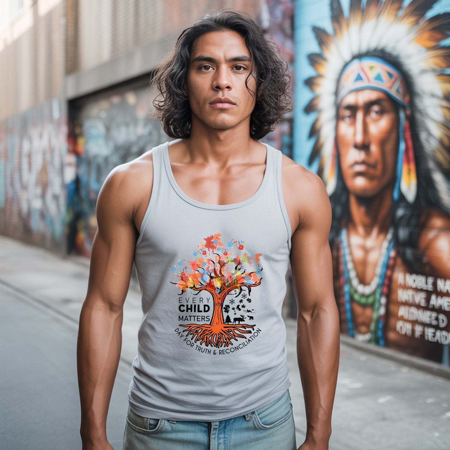 Every Child Matters Tree Of Life, Handprints Of Hope, And Healing Unisex Tank Top