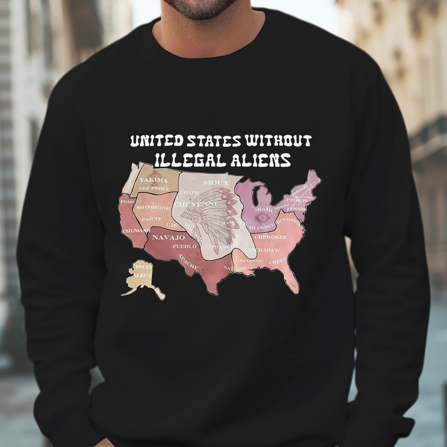 Native Tribes Map of America - Without Illegal Aliens Unisex T-Shirt/T-Shirt V-Neck/Hoodie/Sweatshirt