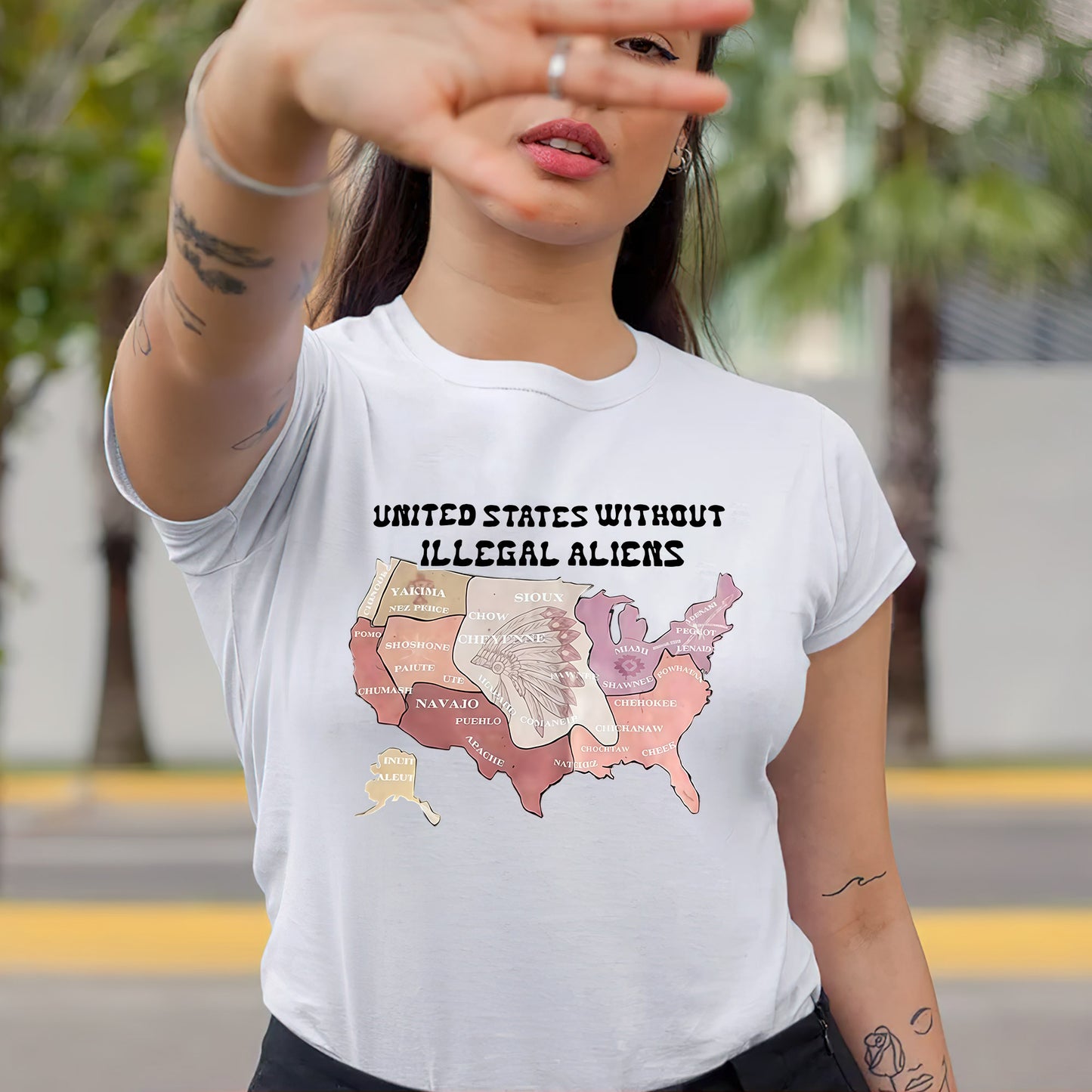 Native Tribes Map of America - Without Illegal Aliens Unisex T-Shirt/T-Shirt V-Neck/Hoodie/Sweatshirt