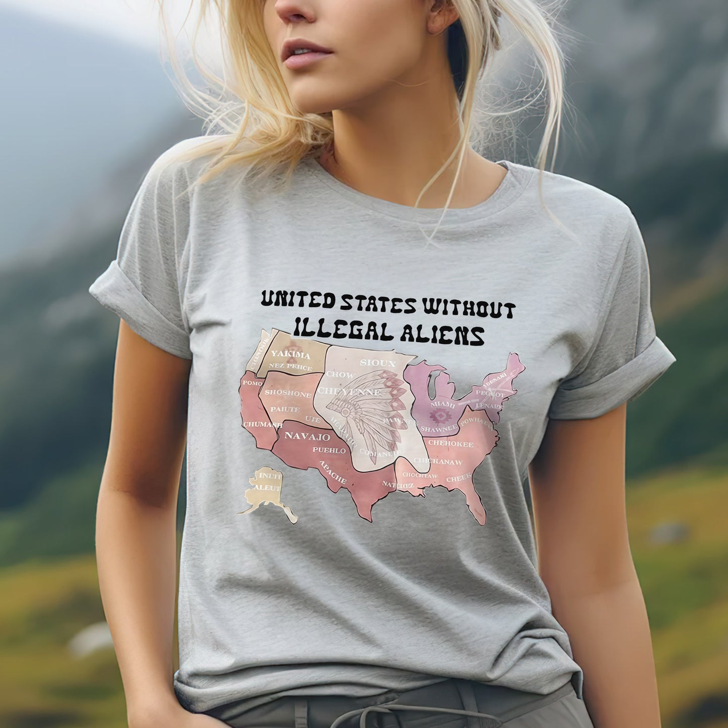 Native Tribes Map of America - Without Illegal Aliens Unisex T-Shirt/T-Shirt V-Neck/Hoodie/Sweatshirt
