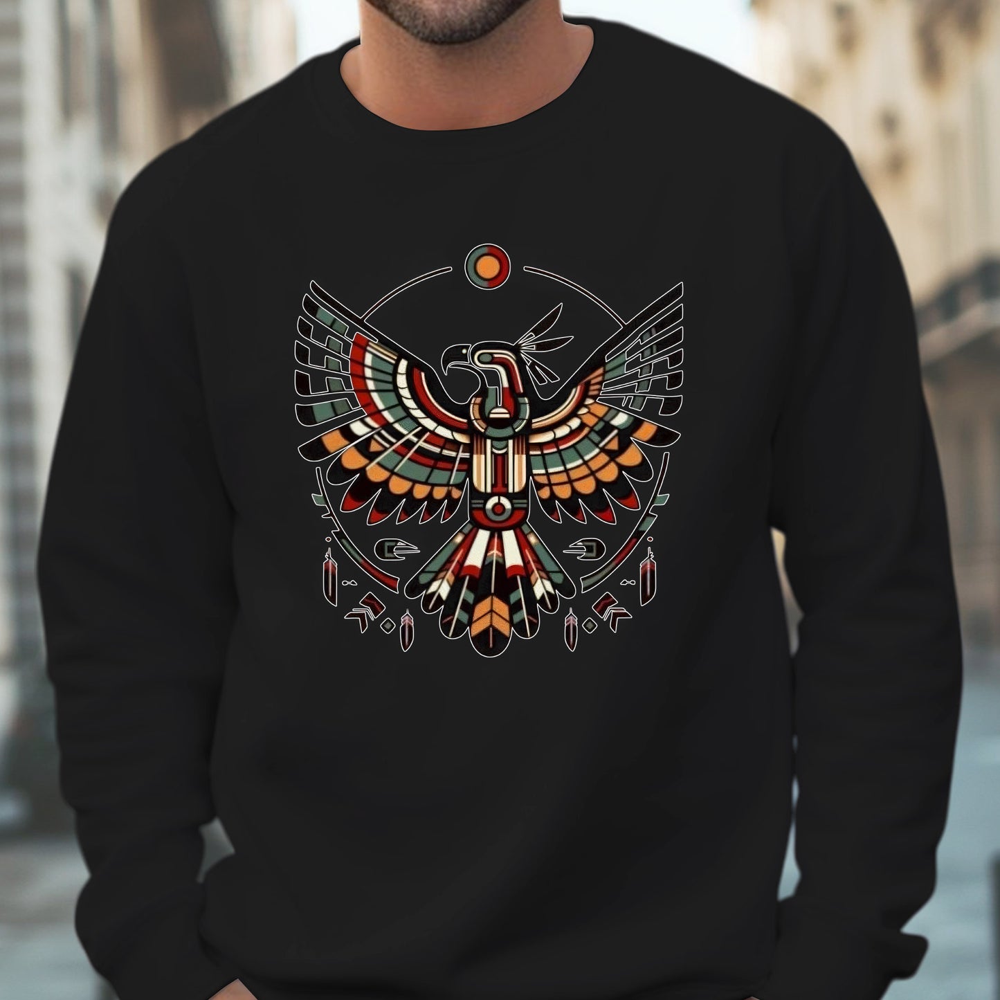 Sacred Thunderbird Spirit -Inspired Geometric Design Unisex T-Shirt/T-Shirt V-Neck/Hoodie/Sweatshirt