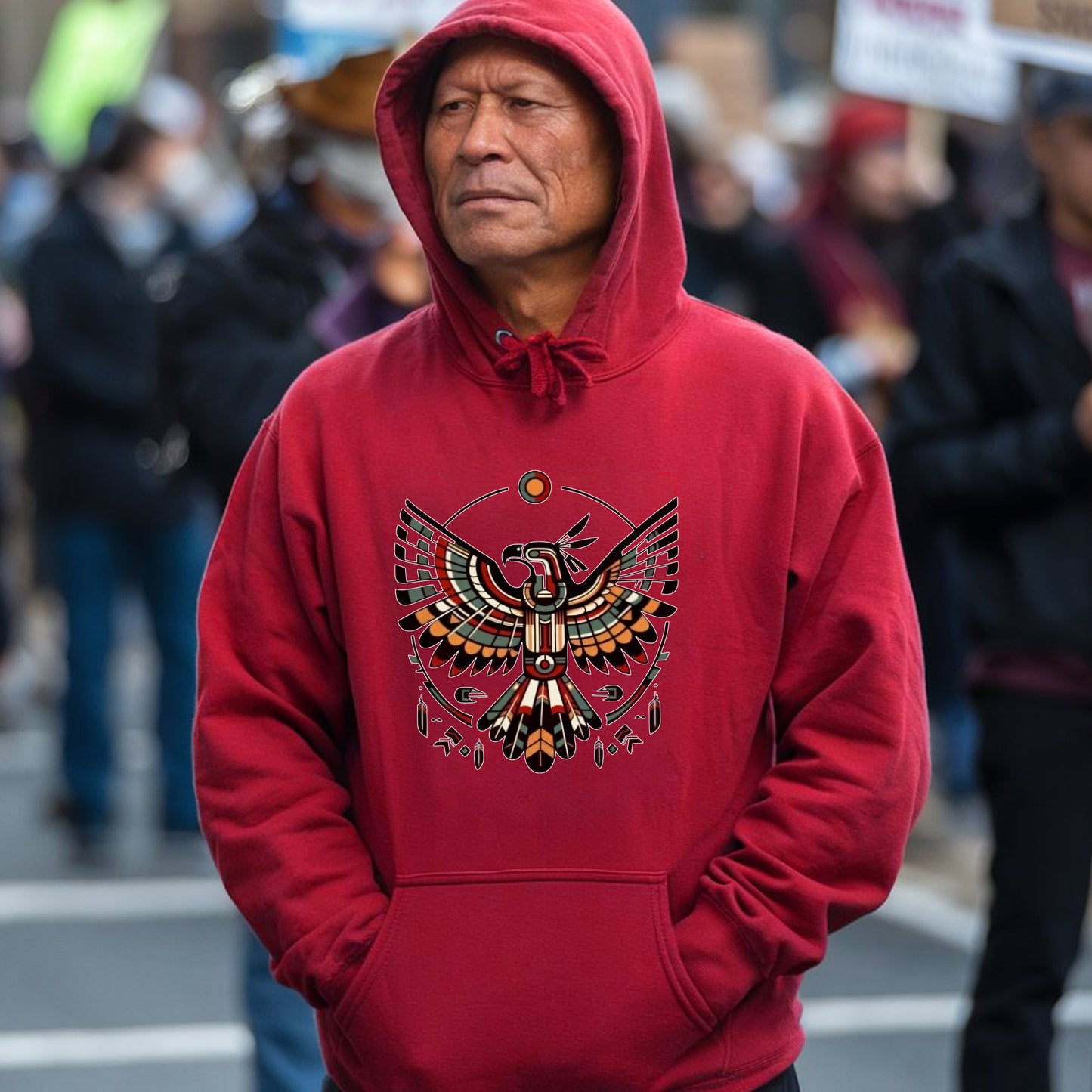 Sacred Thunderbird Spirit -Inspired Geometric Design Unisex T-Shirt/T-Shirt V-Neck/Hoodie/Sweatshirt