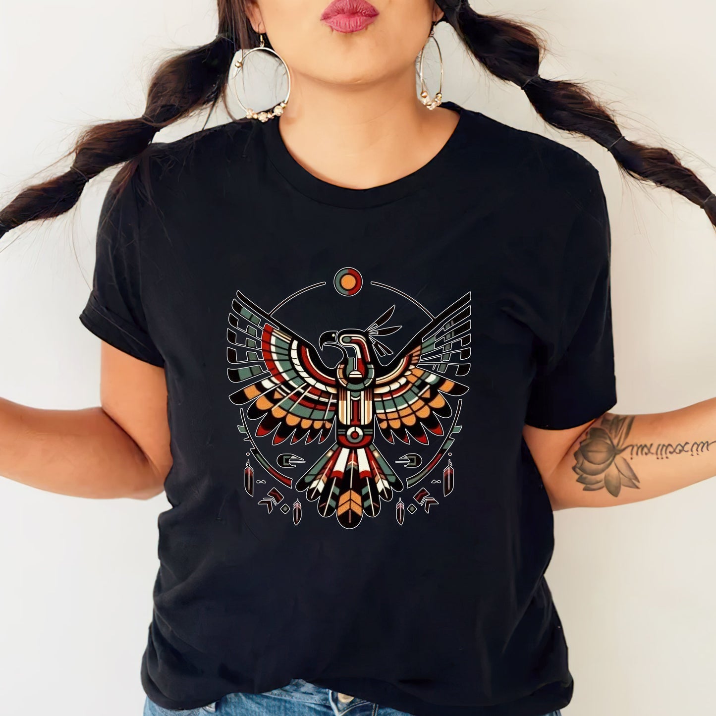Sacred Thunderbird Spirit -Inspired Geometric Design Unisex T-Shirt/T-Shirt V-Neck/Hoodie/Sweatshirt
