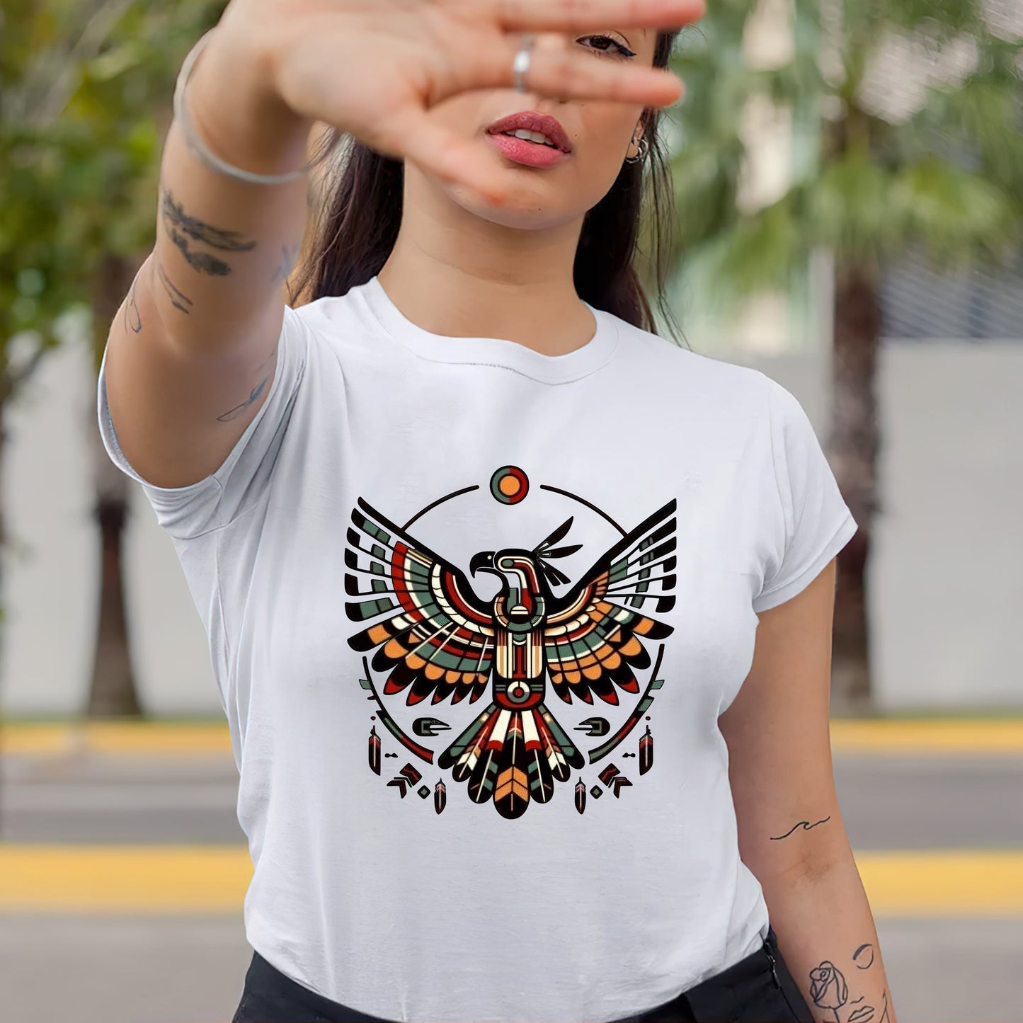 Sacred Thunderbird Spirit -Inspired Geometric Design Unisex T-Shirt/T-Shirt V-Neck/Hoodie/Sweatshirt