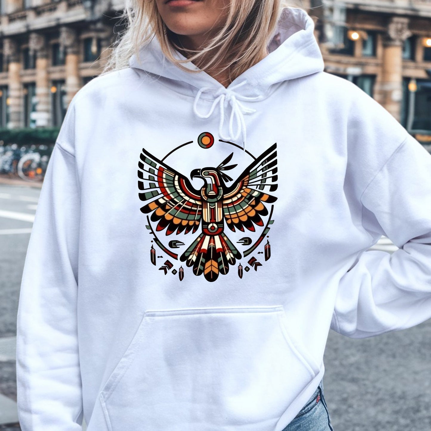 Sacred Thunderbird Spirit -Inspired Geometric Design Unisex T-Shirt/T-Shirt V-Neck/Hoodie/Sweatshirt